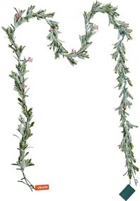 VEVOR 9Ft Christmas Garland with Faux Vines Berries Olive Leaves &amp; Light String