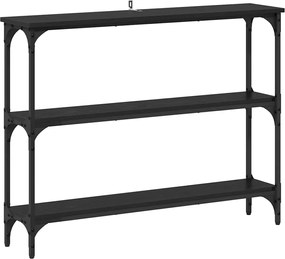 vidaXL Τραπέζι κονσόλας με ράφι Μαύρη δρυς 100 x 22,5 x 75 εκ