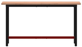 vidaXL Πάγκος Εργασίας 150x55x81,5εκ. από Μασίφ Ξύλο Οξιάς και Μέταλλο