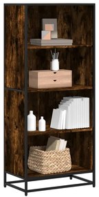 Βιβλιοθήκη καπνιστή βελανιδιά 60x35x139 cm Ξύλινη κατασκευή - Καφέ