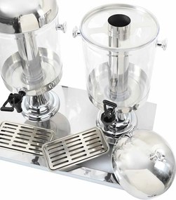 vidaXL Διανεμητής Χυμού Διπλός 2 x 8 Λίτρα από Ανοξείδωτο Ατσάλι