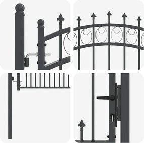 vidaXL Πύλη Φράχτη με Ακίδες EMMEN 150 x 100 cm