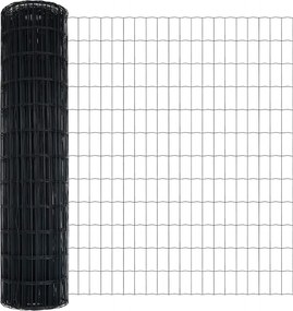 vidaXL Φράχτης Εuro Γκρι 1,2 x 10 m Σίδηρος με επικάλυψη PVC