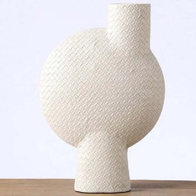 Βάζο Ανάγλυφο FIK372 27,5x9x40,5cm White Epsiel Πολυρεσίνη