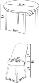 Dining Table &amp; Chairs Set (5 Pieces) Tor - White, Cream White
Cream