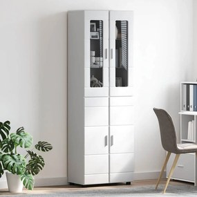 vidaXL Highboard FLORIN 60 x 35 x 182 εκ. Υψηλής γυαλάδας λευκό