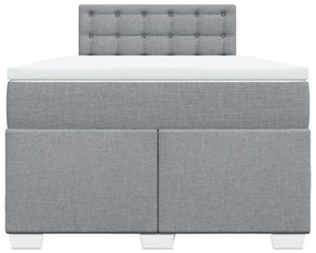 vidaXL Κρεβάτι Boxspring με Στρώμα Ανοιχτό Γκρι 120x200 εκ. Υφασμάτινο