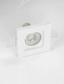 Γύψινο Σποτ Χωνευτό Tobia Trimless GU10 Κοπή 10,5x10,5cm Λευκό