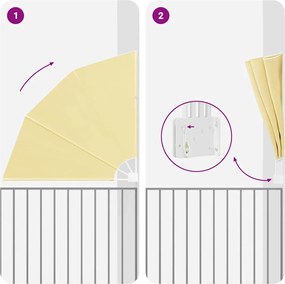 vidaXL Αδιάφανο σκίαστρο μπαλκονιού Άμμος 160 x 160 cm Πολυεστέρας