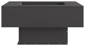 vidaXL Τετράγωνη Μαύρη Εστία Φωτιάς 80x80x40 εκ. από Ατσάλι