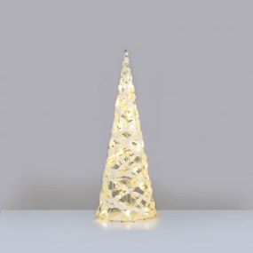 "WHITE COTTON THREAD CONE TREE" 40 MINI WW LED ΛΑΜΠ. ΜΠΑΤ. 3ΧΑΑ,IP20 Φ20.5X60CM ACA X11401119