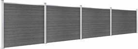vidaXL Σετ Πάνελ Περίφραξης Μαύρο 699 x 146 εκ. από WPC