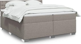 vidaXL Κρεβάτι Boxspring με Στρώμα Taupe 200x200 εκ. Υφασμάτινο