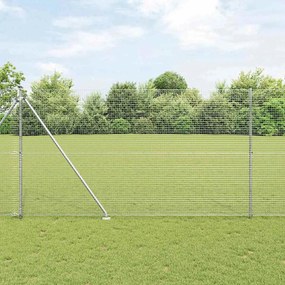 vidaXL Φράχτης με Στήλες. Ασημί 1.5 x 10 m Ατσάλι