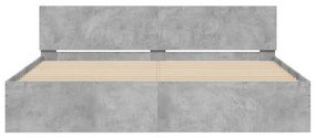 Πλαίσιο Κρεβατιού με Κεφαλάρι/LED Γκρι Σκυροδεμ. 180x200 εκ - Γκρι