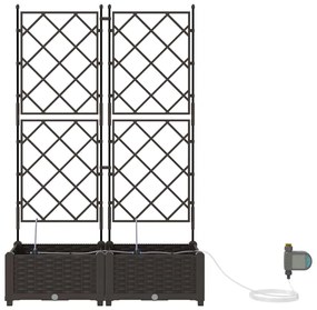vidaXL Ζαρντινιέρες κήπου Καφέ 80 x 40 x 126 cm Ατσάλι