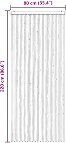 vidaXL Κουρτίνα εντόμων Chenille Γκρι και Μπεζ 90 x 220 cm 100% PP