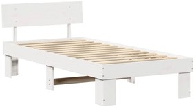 vidaXL Σκελετός Κρεβατιού Λευκό 90 x 200 cm Μασίφ ξύλο πεύκου