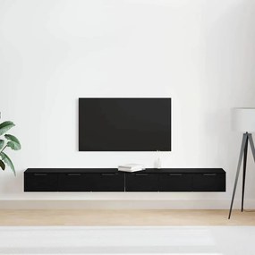 vidaXL Ντουλάπα Τοίχου με συρτάρι 2 pcs Μαύρη δρυς 102 x 30 x 20 εκ.