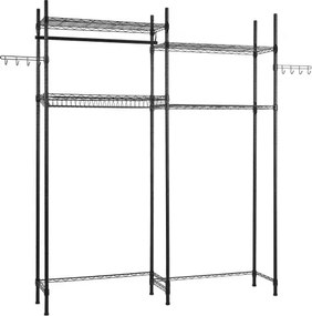 VEVOR Over Washer and Dryer Storage Shelf Two Row 4 Tiers Washer Rack Black