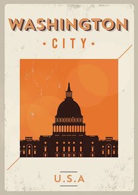 Εικονογράφηση Typographic Washington City Poster Design, kursatunsal