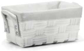 Καλάθι Αποθήκευσης Λευκό Polyester 28x17x13cm-06511349