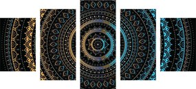 Εικόνα 5 τμημάτων Mandala με μοτίβο ήλιου - 100x50