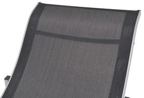 Ξαπλώστρες Πτυσσόμενες 2 τεμ. από Αλουμίνιο / Textilene - Μαύρο