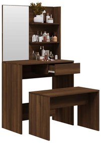 vidaXL Μπουντουάρ Σετ Καφέ Δρυς 74,5 x 40 x 141 εκ.