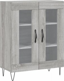 vidaXL Ντουλάπι Γκρι Sonoma 69,5 x 34 x 180 εκ. Επεξεργασμένο Ξύλο