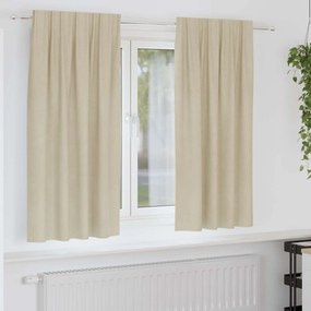 vidaXL Κουρτίνες συσκότισης 2 pcs Κρεμ 140 x 175 cm Βελούδο