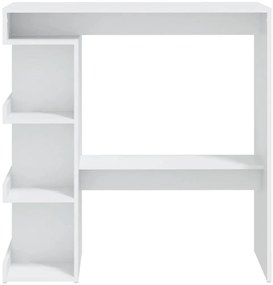 vidaXL Τραπέζι Μπαρ με Ράφια Λευκό 100x50x101,5 εκ. από Επεξ. Ξύλο