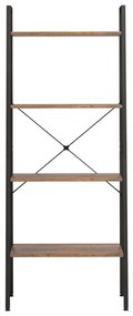 vidaXL Ραφιέρα 4 Επιπέδων Σκούρο Καφέ &amp; Μαύρο 56x35x140 εκ.