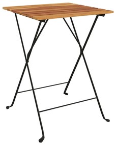 Τραπέζι Bistro Πτυσσόμ. 55x54x71 εκ. Μασίφ Ξύλο Teak &amp; Ατσάλι 319978