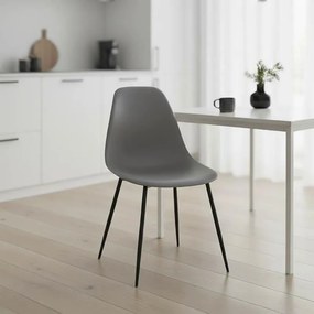 Καρέκλα Ballen pp μαύρο με ανθρακί μεταλλικά πόδια 41.5x53x84.5εκ 4αδα 41.5x53x84.5 εκ.