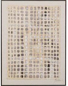 Πίνακας Καμβάς Glitter Curtain Μπεζ 92.5x5x122.6εκ. - Μπεζ