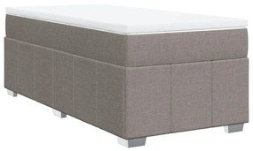 Κρεβάτι Boxspring με Στρώμα Taupe 80x200 εκ. Υφασμάτινο - Μπεζ-Γκρι