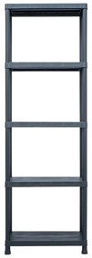 vidaXL Ραφιέρες 2 τεμ. Μαύρες 125 κ. 60 x 30 x 180 εκ. Πλαστικές