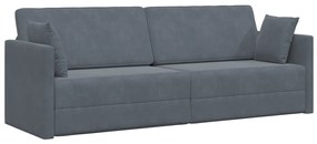 vidaXL Καναπές-κλίνες 2 σε 1 Σκούρος Γκρι 213x144x60 cm Βελούδο