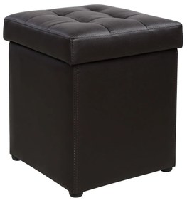 Σκαμπώ Με Αποθηκευτικό Χώρο Pu Καφέ Cube 36,5x36,5x36Υεκ.