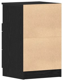 vidaXL Κομοδίνο 2 pcs Μαύρη δρυς 40 x 35 x 65 εκ. Επεξεργασμένο ξύλο