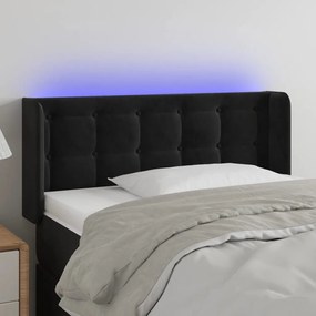 Κεφαλάρι Κρεβατιού LED Μαύρο 103x16x78/88 εκ. Βελούδινο 3123714