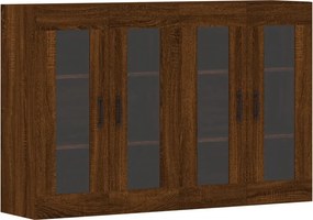 vidaXL Ντουλάπια Τοίχου 2 τεμ. Καφέ Δρυς από Επεξεργασμένο Ξύλο