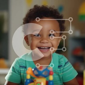 Intra Συλλεκτικό Ξύλινο Παζλ Plywood 4mm - Νεαρό αγόρι που παίζει με τα παιχνίδια Σε Ξύλινο Κουτί - Διαστάσεις Puzzle: 10x10 cm – 25 κομμάτια