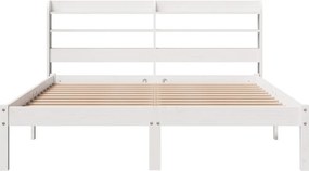 vidaXL Σκελετός Κρεβ. Χωρίς Στρώμα Λευκό 160x200 εκ Μασίφ Πεύκο