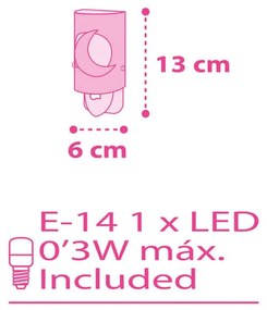 MoonLight Pink LED νυκτός πρίζας (63235L[S]) - 63235LS
