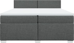 vidaXL Κρεβάτι Boxspring με Στρώμα Σκούρο Γκρι 200x200 εκ. Υφασμάτινο