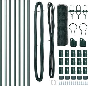 vidaXL Στύλος Περιφράξεων Πράσινο 10 x 0,5 μ (25 mm πλέγμα)