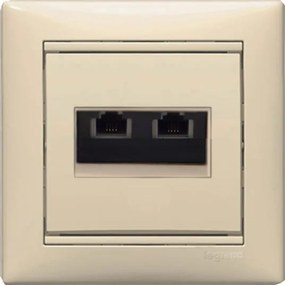 Πρίζα τηλεφώνου RJ11 2 εξόδων κρεμ Legrand Valena Classic
