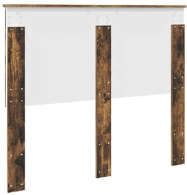 vidaXL Κεφαλάρι με κεφαλάρι Καπνιστό Δρύς 135 cm Επεξεργασμένο ξύλο